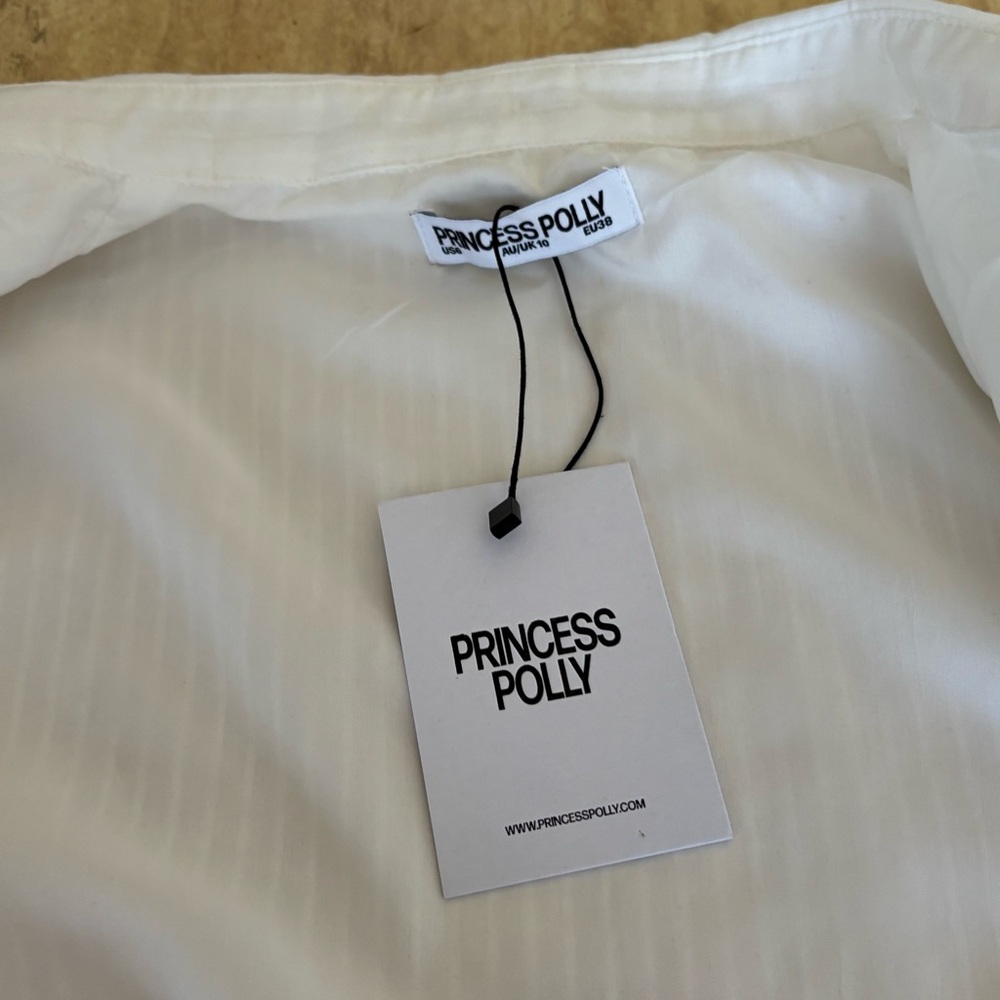 Princess Polly Women Ellowenn White Top Collared, Long Sleeves Sz US 6 - Picture 9 of 11